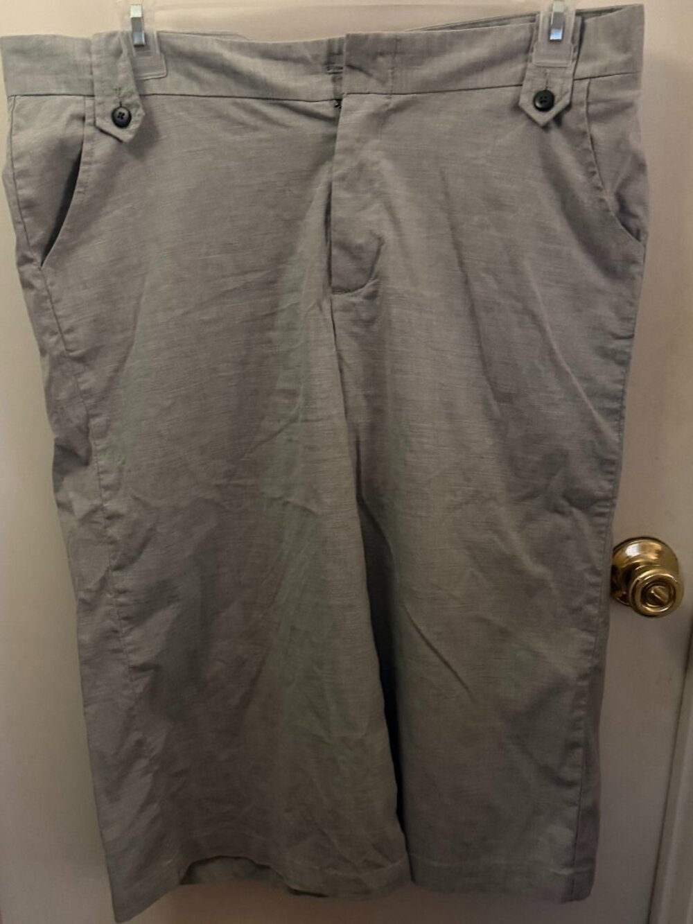 Riders Stretchy Gray Cropped Trousers W 18 M